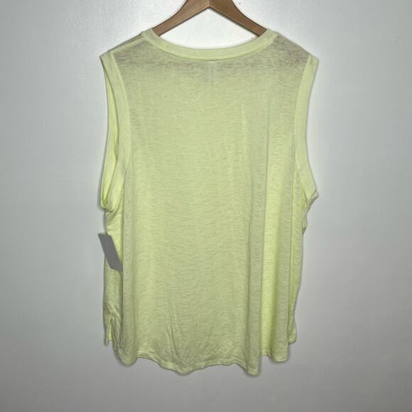 Athleta Womens Breezy Tank Top 3X Yellow Crew Neck Pullover Workout Athletic - Picture 8 of 10
